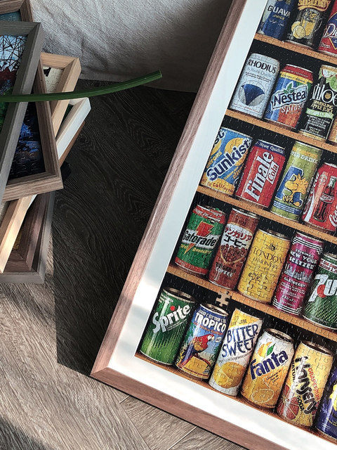 Soda can puzzle solid wood photo frame 2000 pieces can 1500 pieces soda can mini 1000 pieces soda can frame