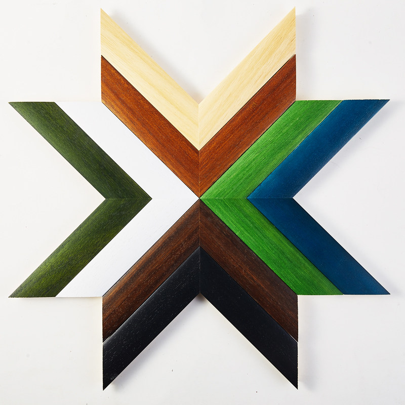 Solid wood 4 cm wide Solid wood picture frame Photo frame framed creative hanging wall poster frame Photo puzzle frame custom