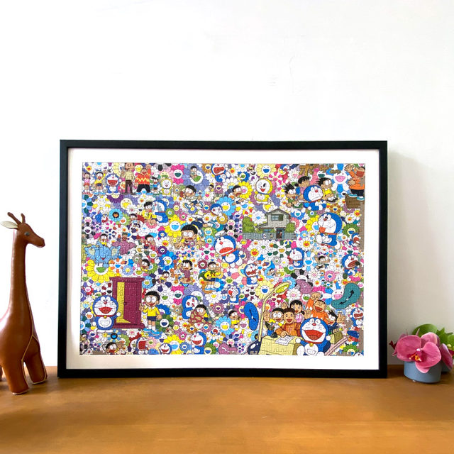 1000 piece puzzle frame 51x73.5 Murakami Takashi Sunflower Doraemon Doraemon puzzle with white edge framing