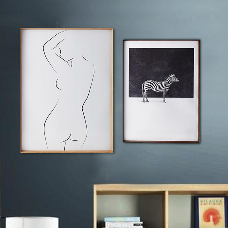 Narrow side wood grain aluminum alloy poster frame Puzzle Frame Advertising Frame Stereo Flat Frame Custom