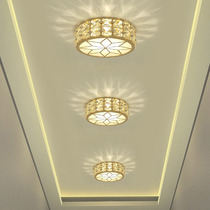 Post-modern led Crystal downlight aisle light porch light porch Hall balcony ceiling recessed hole light spotlight