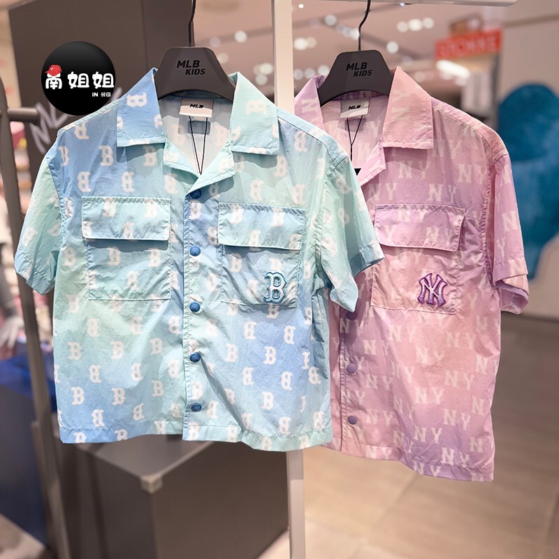 【Live Sale】In-Stock Korean Mlb Children's Clothing 25 Summer Model Wsm04 Monogram Full-Print Short-Sleeve Shirt 【Live Sale】In-Stock Korean Mlb Children's Clothing 25 Summer Model Wsm04 Monogram Full-Print Short-Sleeve Shirt