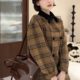 Korean Dongdaemun retro plaid double-sided cashmere wool