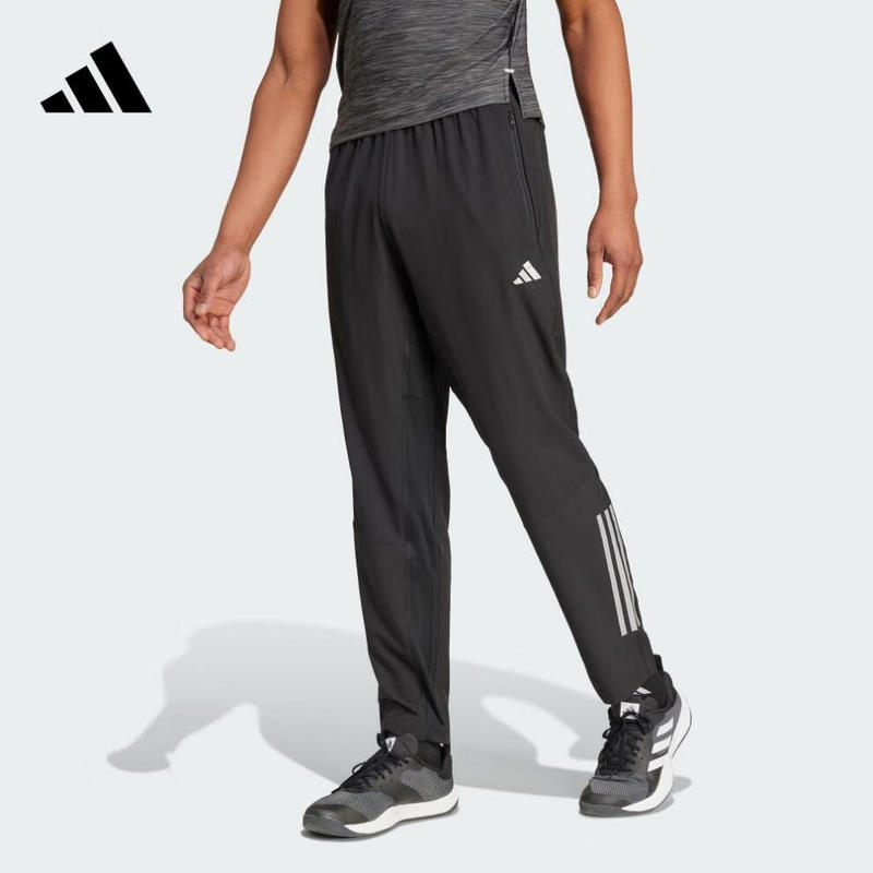Adidas Casual Pants 2026 Spring New Men's Quick-Dry Running Sports Pants with Zipper Pockets Woven Long Pants
