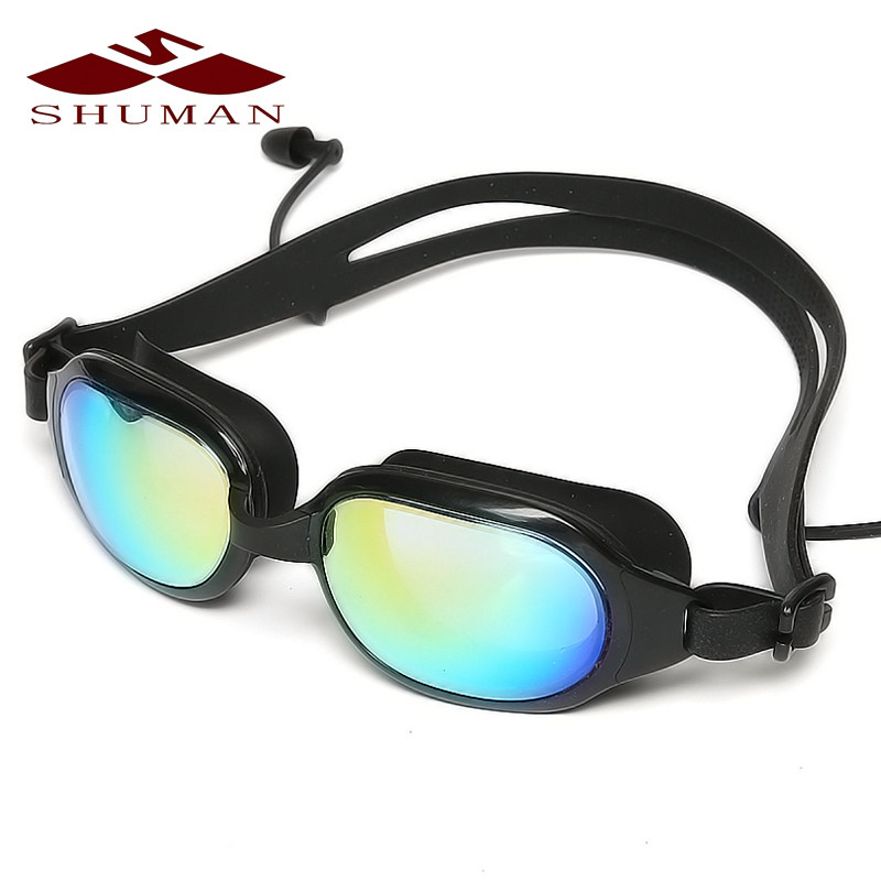 Shuman swimming goggles men and women swimming equipment swimming glasses waterproof anti-fog HD fashion adult large frame goggles