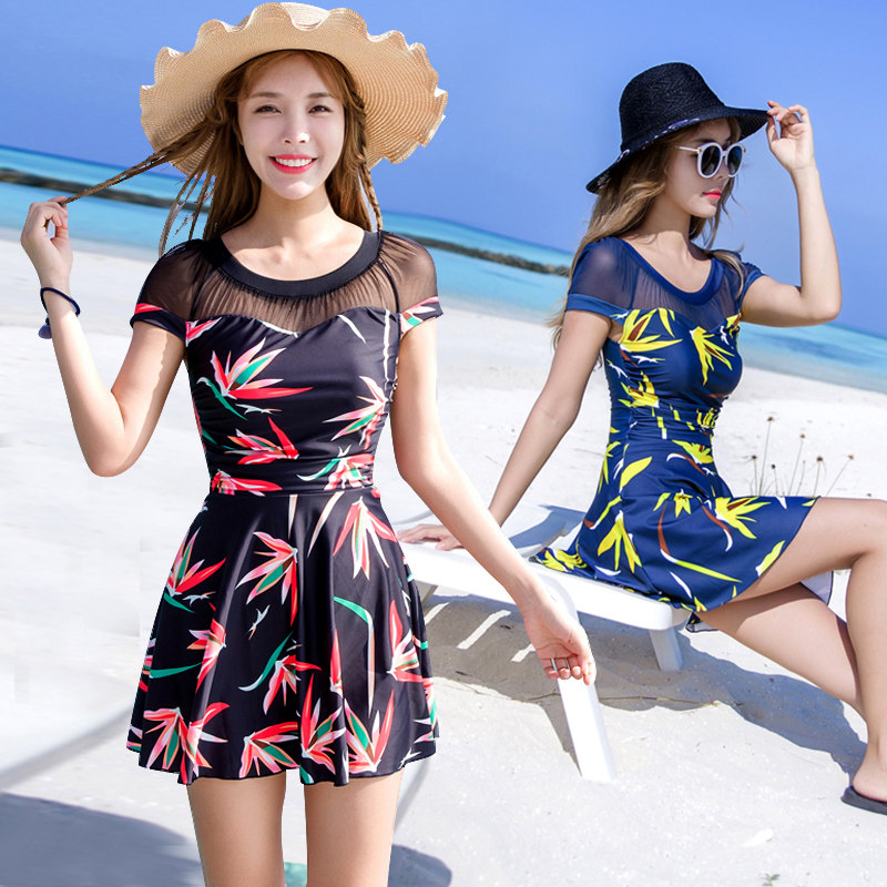 Swimsuit women's 2021 new even body spa showers to cover the skinny conservative Ins big size catch-up spa swimsuit