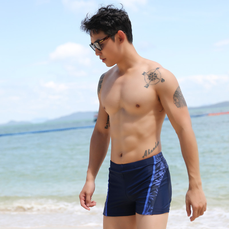 Swimming trunks men's hot spring flat angle five-point anti-embarrassment quick-drying swimsuit adult hot spring loose swimsuit fashion equipment