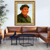 Frame painting like Chairman Maos green military uniform smile portrait wall painting hanging painting Mao Zedong head portrait great portrait poster mural