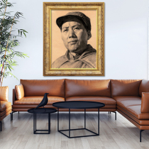 Framed painting like Chairman Mao portrait great man Mao Zedong with a hat sketch mural wall painting hanging painting Hall decoration painting