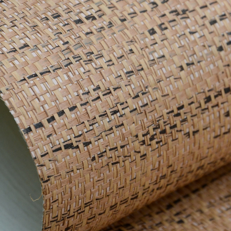 High-grade imported straw wallpaper Environmental protection plant wallpaper Personalized suspended ceiling Hotel Living room TV background wallpaper