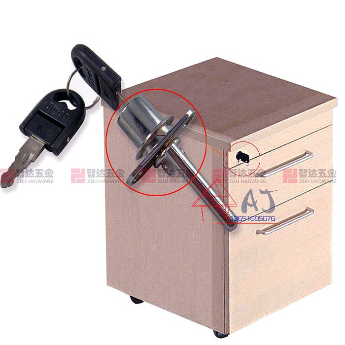 Desk Drawer Lock Triple Chain Furniture Lock Fit Cabinet Door Drawer Lock Three Interlocking Frontal Lock Side Lock