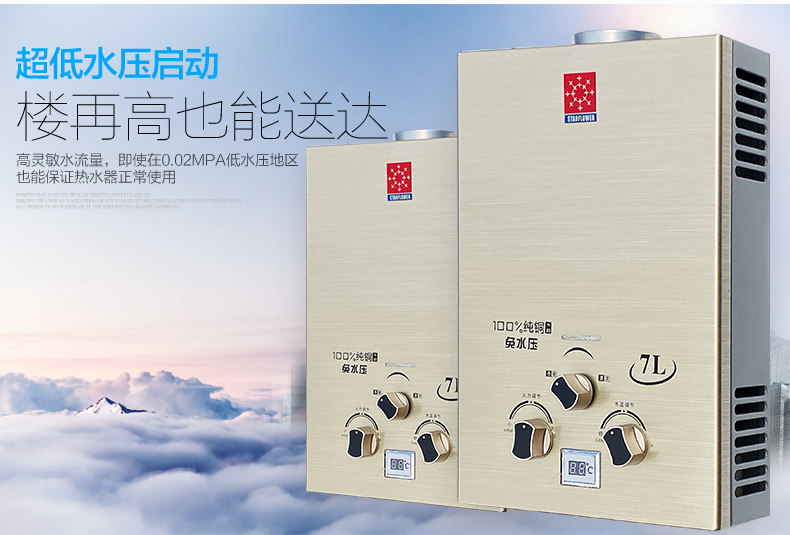 Газовый водонагреватель 家用燃气热水器煤气天然气液化气免水压出租房用洗澡强排平衡式 Shengjihua