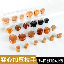 Drawer Wardrobe Handle Small Handle Solid Wood Wardrobe Handle Cabinet Door Round Cabinet Single Hole Wood 4MM Holes Mushrooms