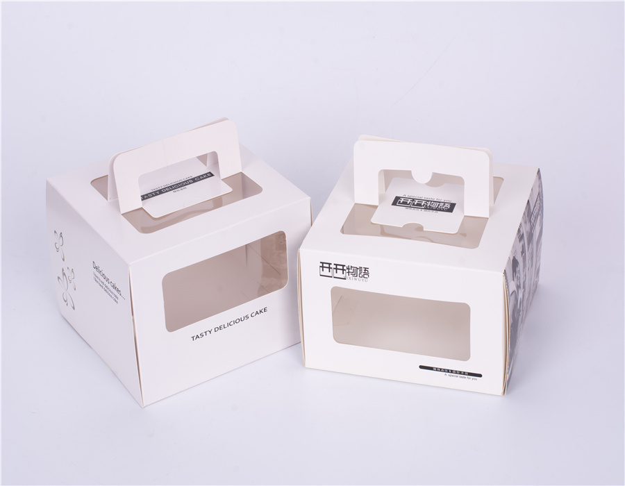 30 sets of white 4-inch open-open birthday cake packing box 4-inch moussi-point baking packing box