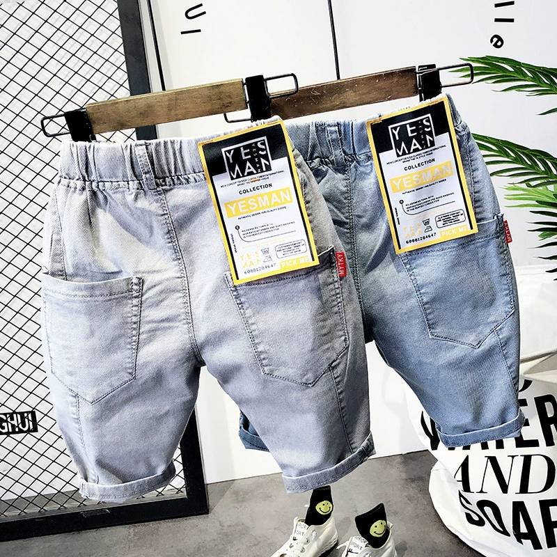 Quần short denim bé trai 2019 hè trẻ em Phiên bản Hàn Quốc của quần denim trẻ em nước ngoài mùa hè quần năm quần bé - Quần jean