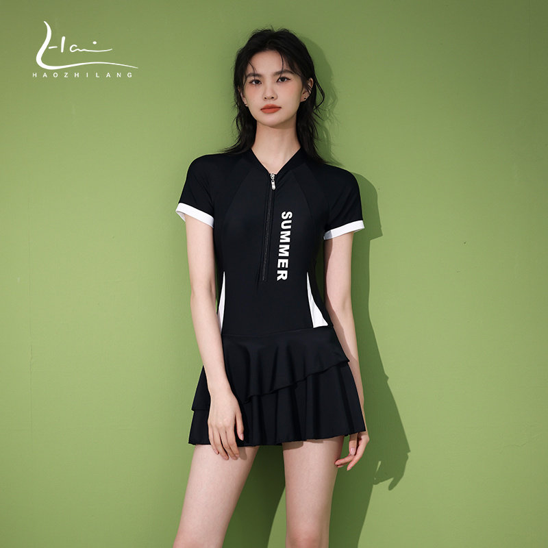 Even Body Swimsuit Women's Summer Cover Slim 2022 New Exploits Conservative Sports Fashion Skirt Type Flat Corner Swimsuit Woman