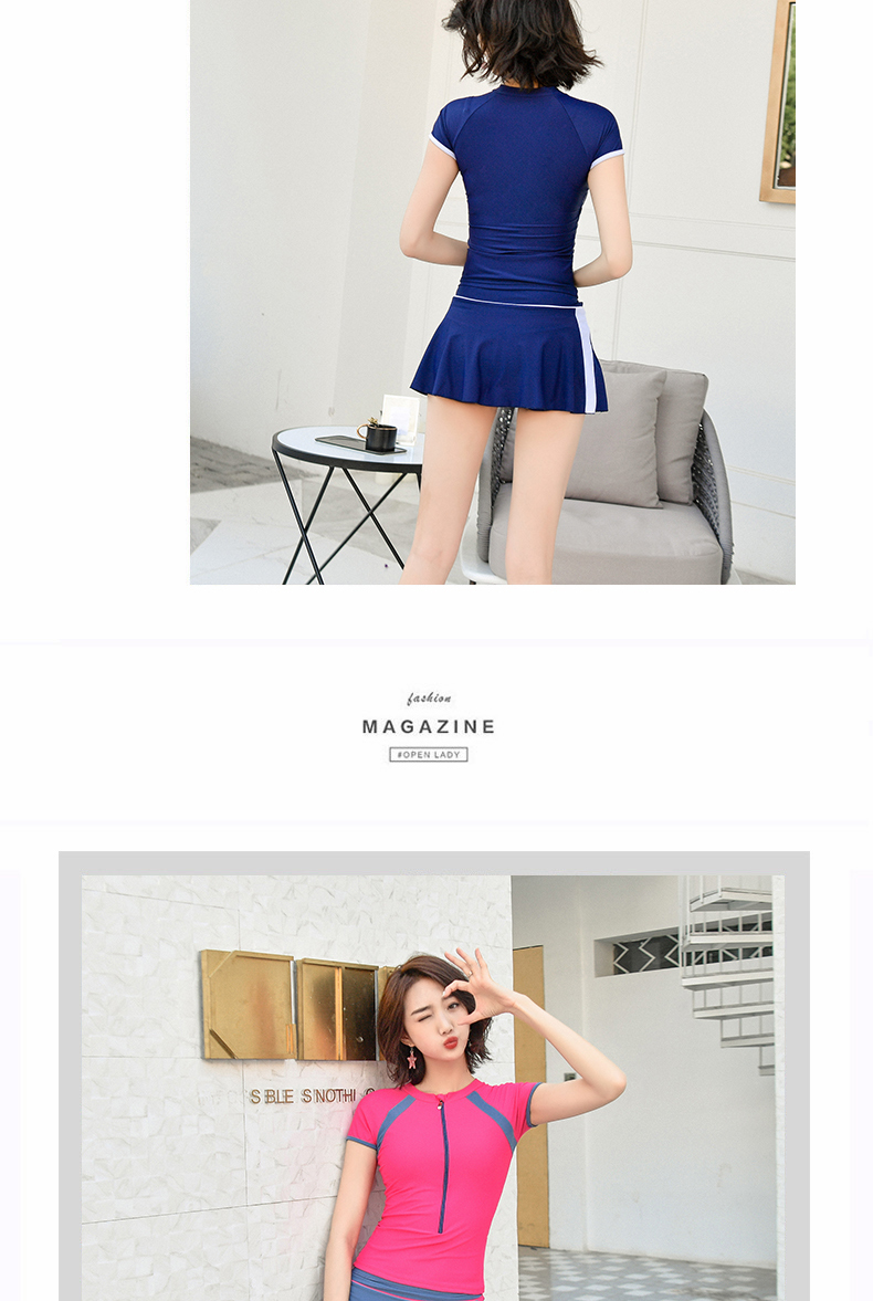 Bộ đồ bơi nữ ba mảnh phù hợp với nữ sinh viên bảo thủ kiểu váy hàn quốc boxer nóng bỏng che bụng áo tắm giảm béo - Bộ đồ bơi hai mảnh bikini 2 mảnh màu đen