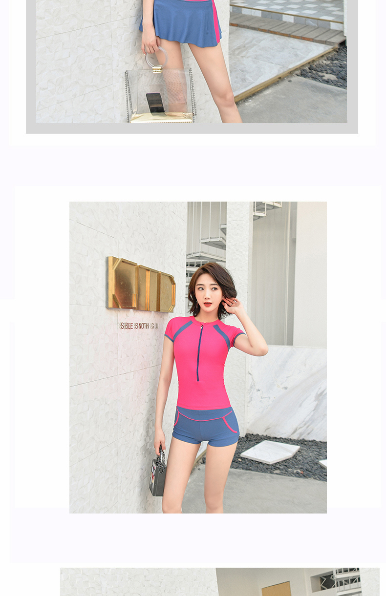 Bộ đồ bơi nữ ba mảnh phù hợp với nữ sinh viên bảo thủ kiểu váy hàn quốc boxer nóng bỏng che bụng áo tắm giảm béo - Bộ đồ bơi hai mảnh bikini 2 mảnh màu đen