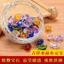 Oster Colorful Crystal Glass Yuanbao Tantra is dedicated to the collection of Buddha statues for Manza Pagoda