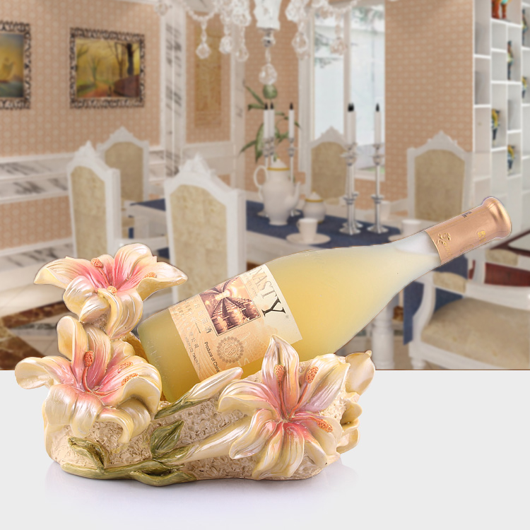 Red wine rack decoration creative personality modern wine cabinet decoration display rack European wine bottle rack Household resin decoration