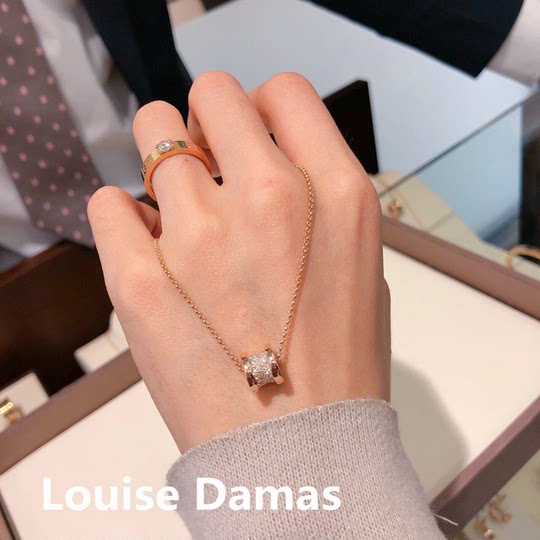 South Korea's Louise Damas light luxury small waist necklace women's 18K gold sweater chain rose gold color gold high-end sense