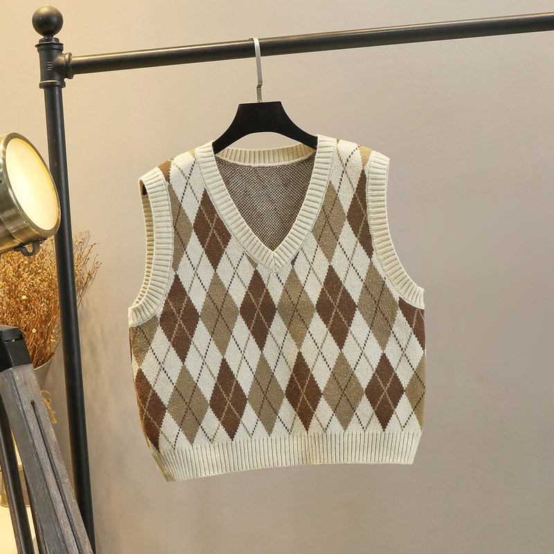 High-End Brand Cashmere Knitted Sweater Vest for Women, Autumn and Winter Outerwear, Layered with Shirts, Sleeveless Short Wool Vest