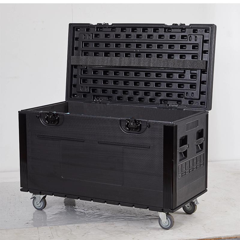 Pe Plastic Large Stage Equipment Crew Aviation Turnover Wire Box Spare Parts Box Stall Storage Wheeled Tool Box