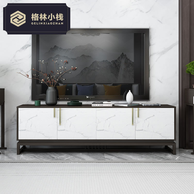 New Chinese TV cabinet Tea Table Combination Suit Size Family TV Cabinet Ground Cabinet short cabinet Living room complete sets furniture