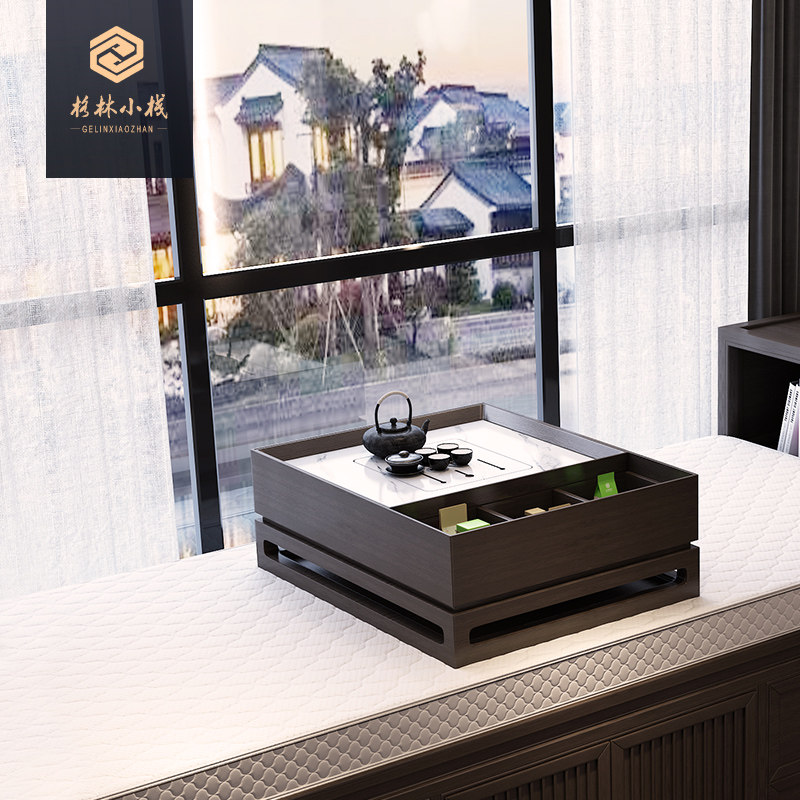 Bay window small tea table small tea table rock slab tea table floor table kang a few small square table low table small wooden table tatami small table