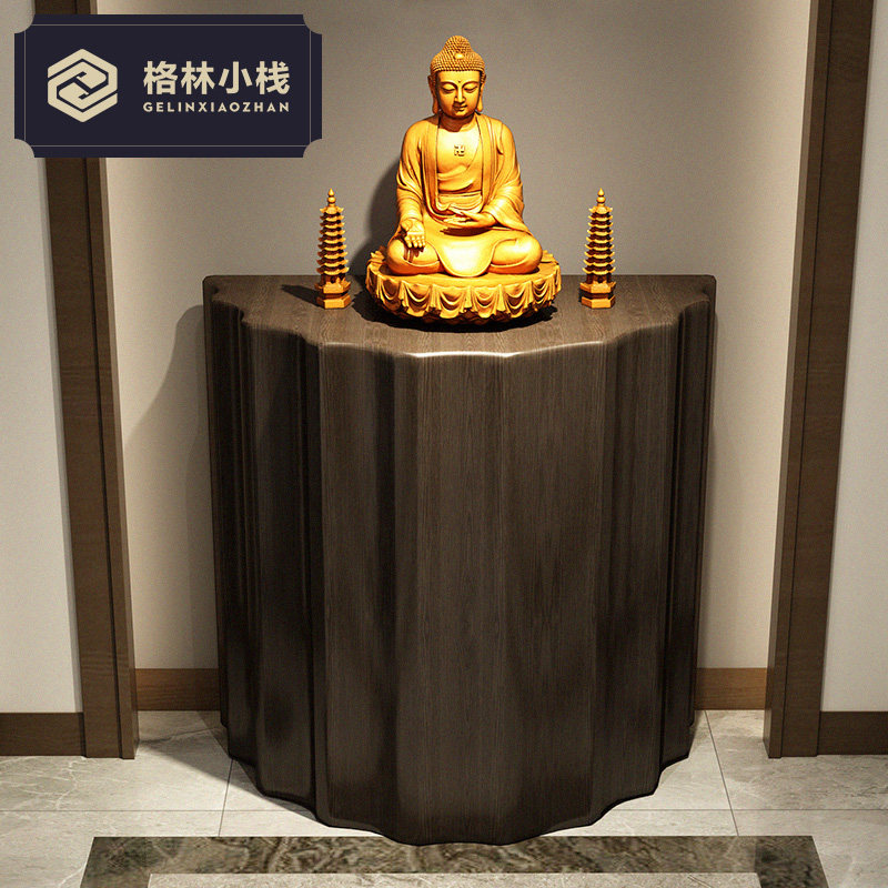 Buddha table for desk incense case Buddha table for table end view desk Home modern minimalist semicircle decorative table Aisle Genguan Table