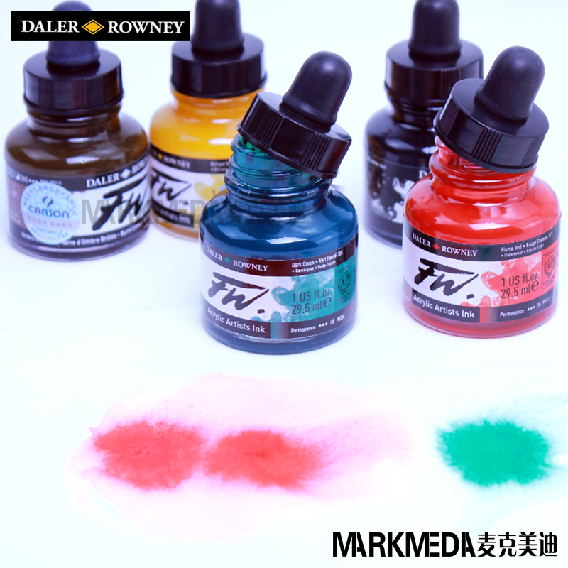 Imported Dalaroni Chorkin color waterproof acrylic INK FW INK fluid painting Kandahar Indian INK