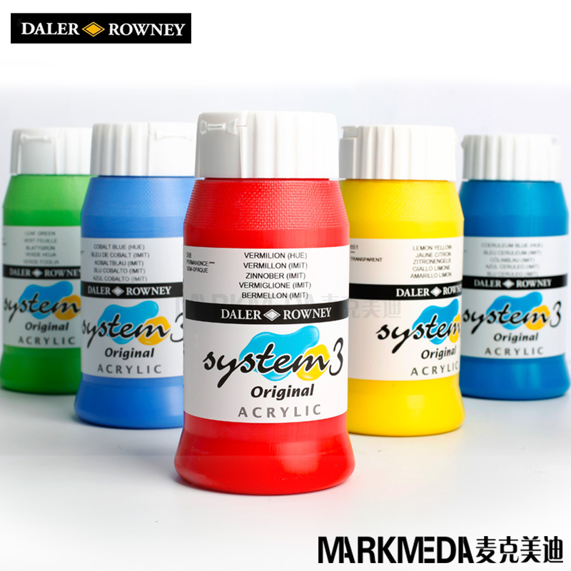 British imported Dalaloni Qiao Qin acrylic pigment system3 screen printing plate painting pigment 500ml fluorescent color