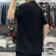 2024 summer men's color block letter graffiti embroidery round neck short-sleeved T-shirt Korean version youth versatile slim half-sleeved trendy t-shirt