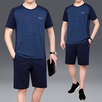 Синие шорты, короткий рукав