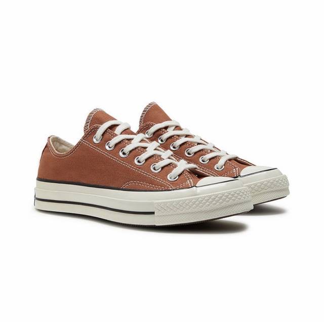 ເກີບກະເປົ໋າ Converse Converse 1970S ສີນ້ຳຕານ ສູງ ແລະ ຕ່ຳ ເກີບຜ້າໃບກາງເກງຂອງຜູ້ຊາຍ ແລະຜູ້ຍິງ A04588/A04591