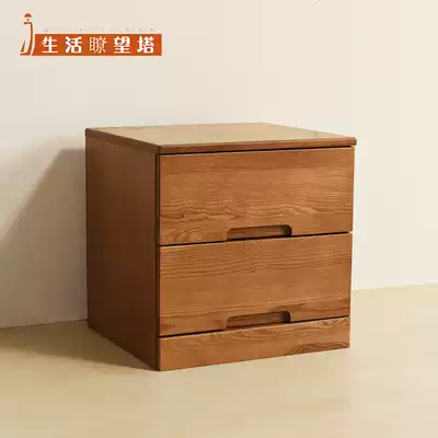 Japanese-style children's bed cabinet Full solid wood bed side table Bedroom storage cabinet Modern minimalist side cabinet water ash bed cabinet