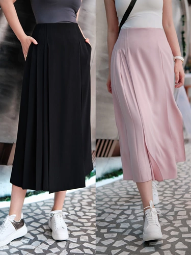 介面 Трехмерная небольшая дизайнерская длинная юбка, по фигуре, средней длины