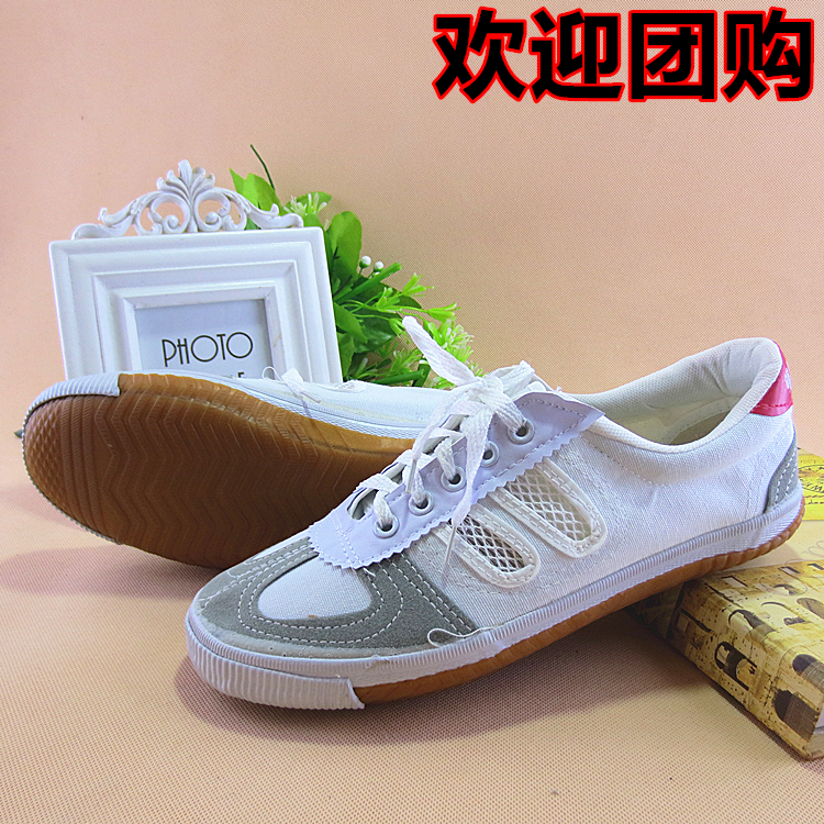 Male Volleyball Shoes White Sails Shoes Martial Arts Training Shoes Morning Practice Shoes Netting Shoes Schoolgirls Cloth Shoes White Sneakers Shoes Rubber Shoes
