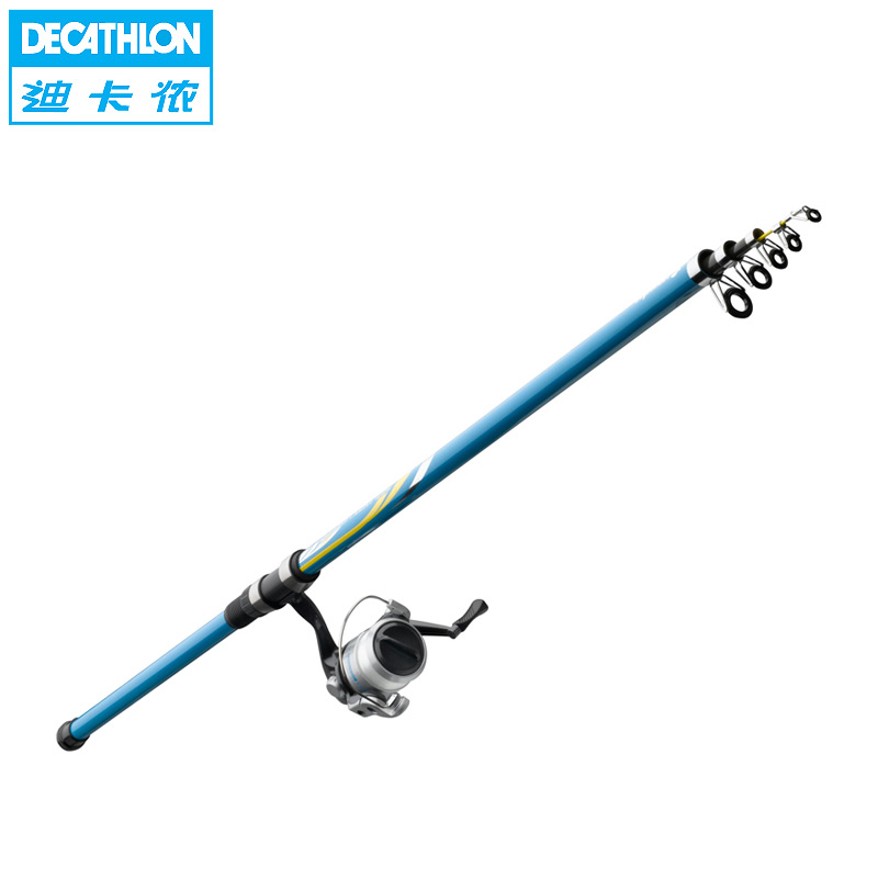 迪卡侬 海竿 3.5米 玻璃钢 带渔轮 4节 抛竿 鱼竿 CAPERLAN