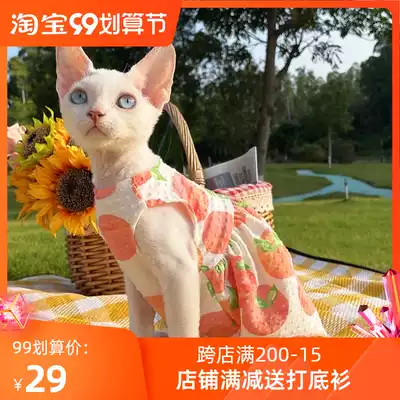 Sphinx hairless cat clothes German kitten dress sleeveless bubble sleeves summer light and lovely spring summer New