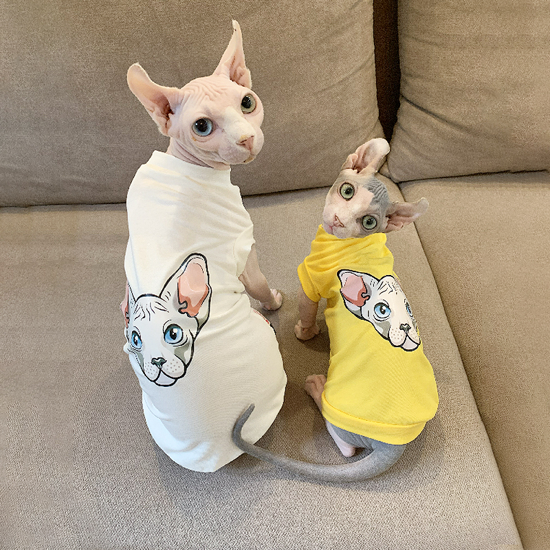 Sphinx Devon hairless cat clothes cotton spring summer autumn knitted vest pet clothing sunscreen air conditioning suit