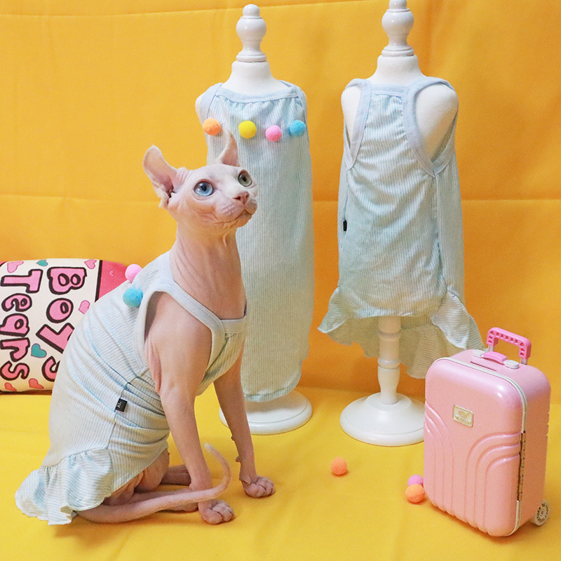 Spinx Cat Clothes Pure Cotton Summer Light Soft Hanging Vest Couple German Cat Clothes