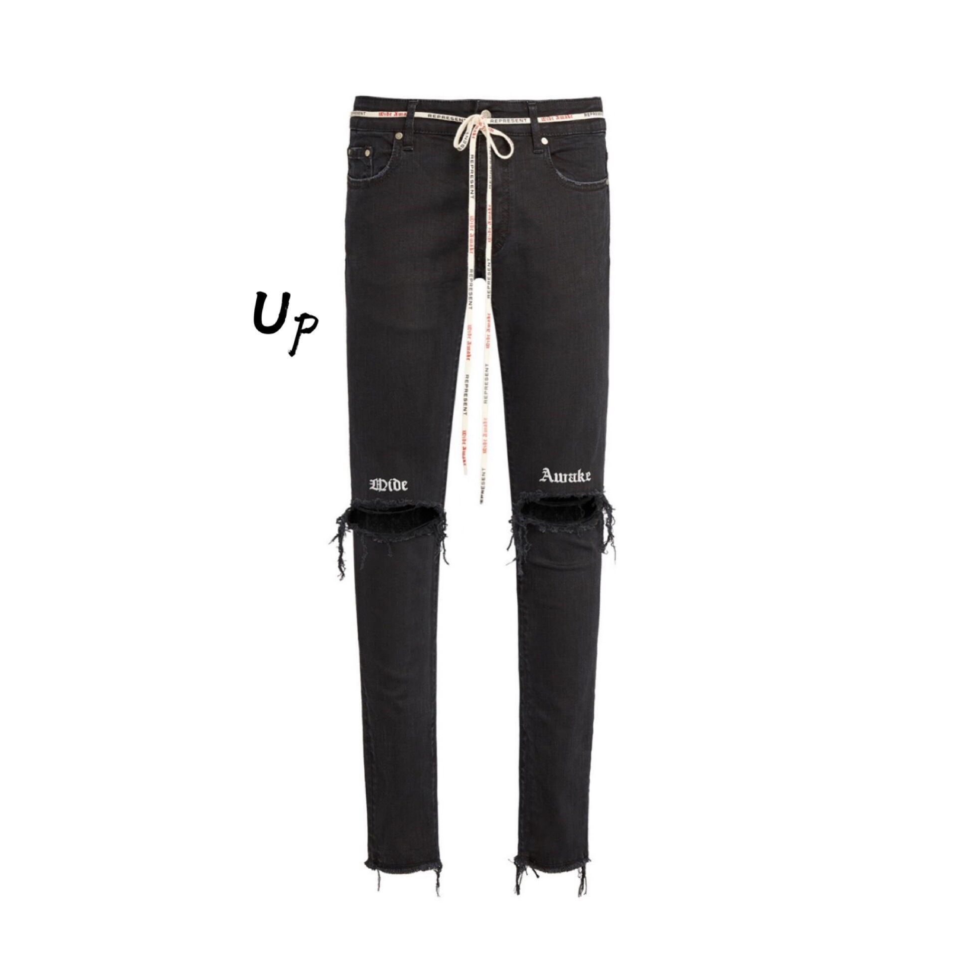 (Domestic spot) Represent 21FW DENIM JEANS embroidery knife cut hole jeans