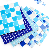 Outdoor Swimming Pool Ceramic Mosaic Tiles Warm Spring Water Pool Toilet Bathroom Blue Floor Tiles Anti Slip Plaid Brick