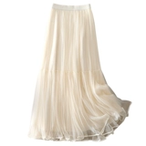 Высокое качество!Плавающая балетная юбка из туль-рафферы, все сезоны, носимая сетчатая юбка с прессованием, высокая талия, тонкая юбка с а-линией