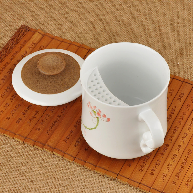 Mud of jingdezhen ceramic filter teacups hand - made tea cup cup cup meeting office cup water