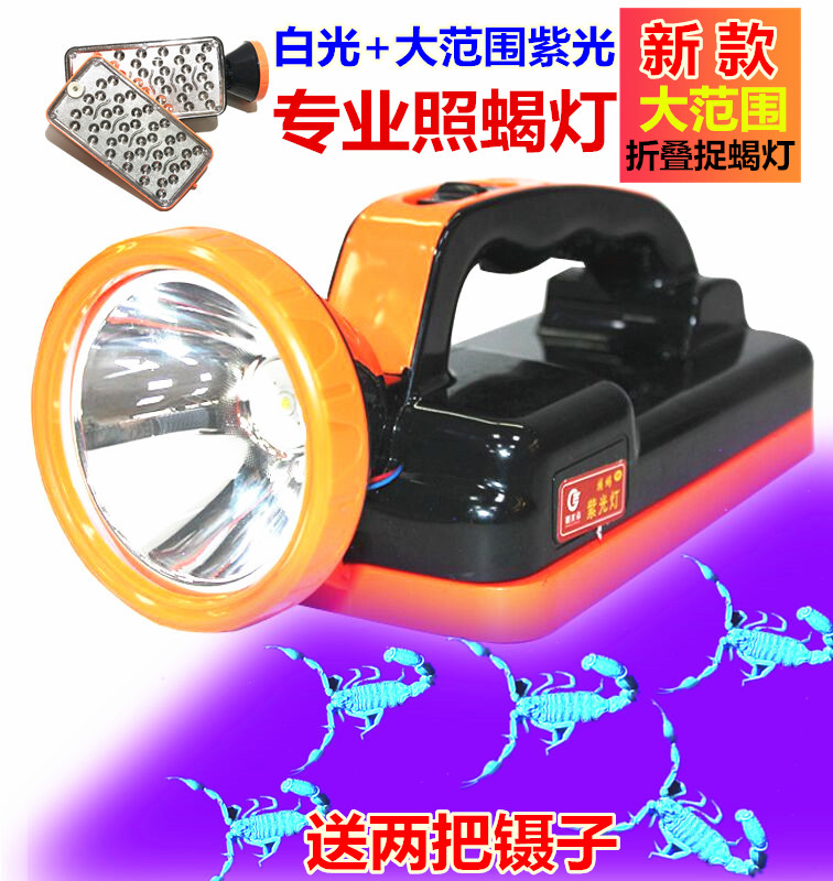 Super bright folding purple light scorpion light special scorpion light LED glare charging astigmatism catching scorpion
