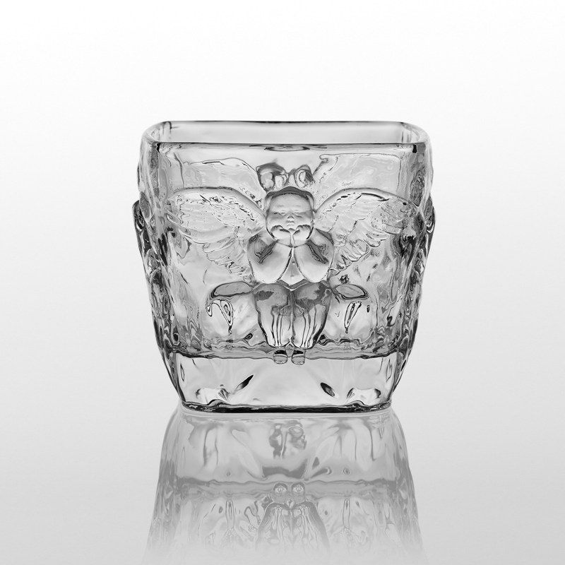 Shen's Baby Qu Guangdji works rare Roman series The square whisky cup crystal glass goblet