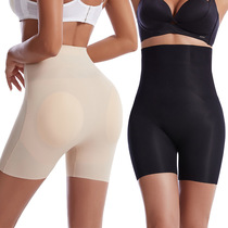 Export girl high waist belly plastic beam belly waist body waist pants fake buttock buttock pants Sponge pad pants