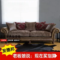 Đặc biệt cung cấp sofa phong cách Mỹ retro retro phòng khách châu Âu câu lạc bộ sofa biệt thự đơn giản cong châu Âu sofa tùy chỉnh - Ghế sô pha sofa gỗ